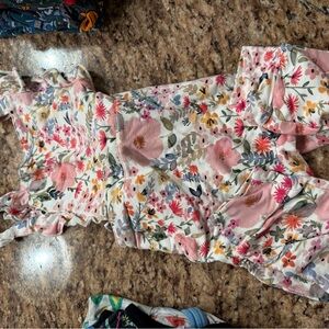 Little Sleepies Floral Kids Bodysuit - Pink and White